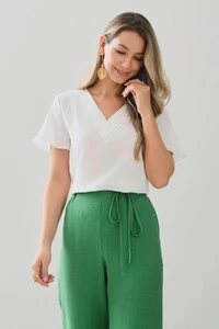 Blusa Decote V Preguinhas Triple