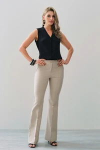 Camisa Regata Decote V Ombro Pregas Double Mini Botões Forrados