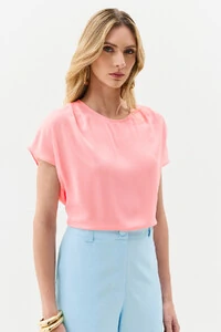 Blusa Manga Morcego Ombro Pregas Double