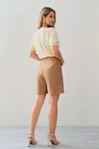 Blusa Folhagem Manga Dupla