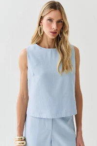 Conjunto de Blusa Regata Pence e Shorts Botão Forrado