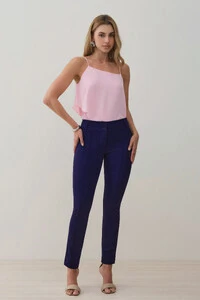 Calça Cigarrete de Alfaiataria Double Nervura