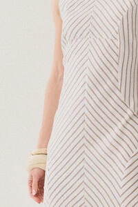 Vestido Midi Regata Listrado Recortes