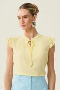 Regata Gola Baixa Laço Ombro Babado