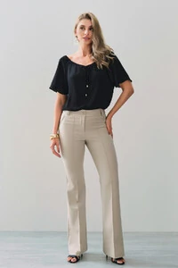 Blusa Manga Raglan Decote Canoa Laço Puxante Ponteira Gold