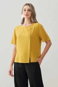 Blusa Prega Botões Gold Double