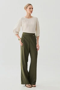 Blusa Manga 3/4 Elástico Pregas