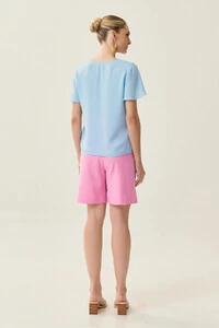 Blusa Decote Gota Vazado Mini Botão Ombro Babadinho