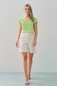 Blusa Manga Tulipa Decote V