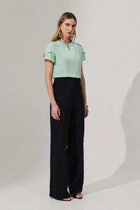 Blusa Manga Dupla Mini Gola Franzida Botão