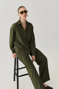 Conjunto de Alfaiataria de Camisa Manga Longa e Calça Reta