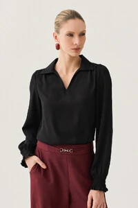 Blusa Manga Longa Punho Lastex Gola Polo Deocte V