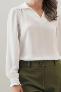 Blusa Manga Longa Punho Lastex Gola Polo Deocte V