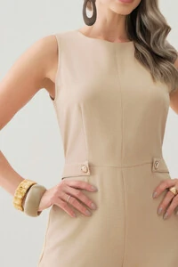 Macacão Regata de Alfaitaria Cintura Martingale Gold