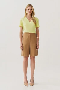Blusa Decote V Recortes Laterais