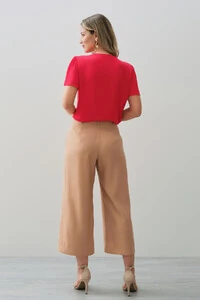 Blusa Decote V Pregas Laço