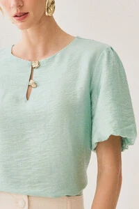 Blusa Manga Balonê Gold Double