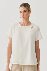 Blusa Assimétrica Dupla Ombro Cut Out