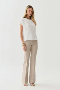 Blusa Acinturada Manga Morcego Pregas