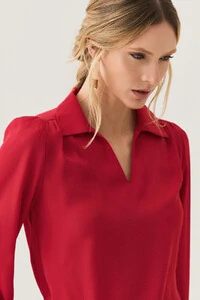 Blusa Manga Longa Punho Lastex Gola Polo Deocte V