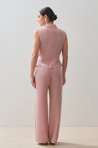 Conjunto de Colete Gola Smoking e Pantalona Slim
