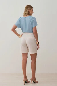Blusa Manga Raglan Ombro Prega