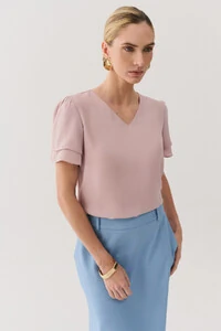 Blusa Manga Dupla Decote V