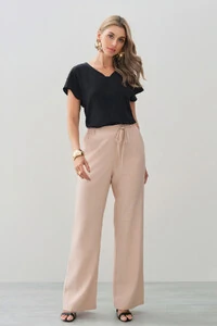 Blusa Manga Morcego Decote V Recorte