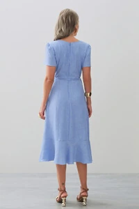 Vestido Midi Transpassado Camada Laço