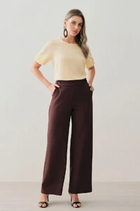 Blusa de Textura Listrada Manga Balonê