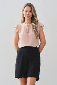 Regata Gola Baixa Laço Ombro Babado