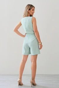 Conjunto de Blusa Regata Pence e Shorts Botão Forrado