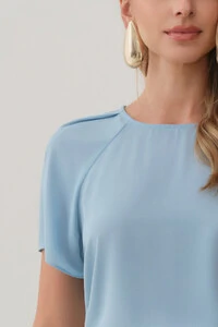 Blusa Manga Raglan Ombro Prega