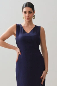 Vestido Midi Regata Decote V Recorte