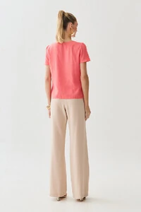 Blusa Decote Vazado Pregas Gold Double