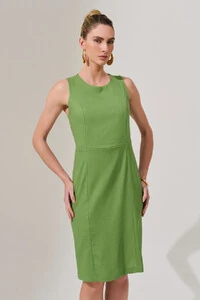 Vestido de Linho Recortes