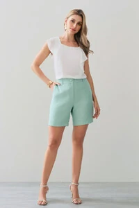 Regata Decote Quadrado Recortes Babado Laço Costas