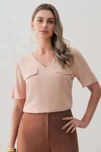 Blusa Decote V Abas