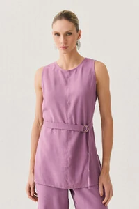 Conjunto de Alfaiataria de Regata Recorte Cinto Fivela