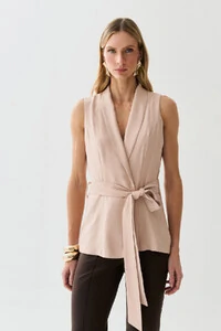 Colete Gola de Blazer Cinto