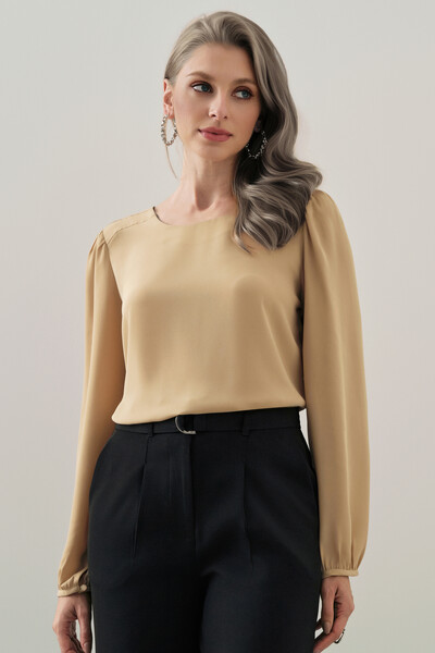 Foto Blusa Manga Longa Ombro Recortes Double