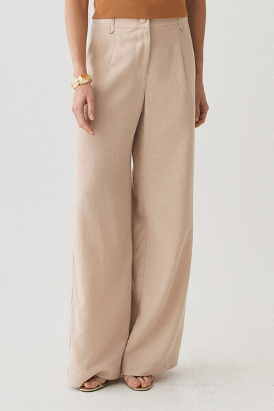 Foto Pantalona Passante Double Prega Botão Forrado