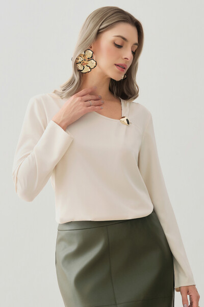 Foto Blusa Manga Longa Decote V Assimétrico Gold