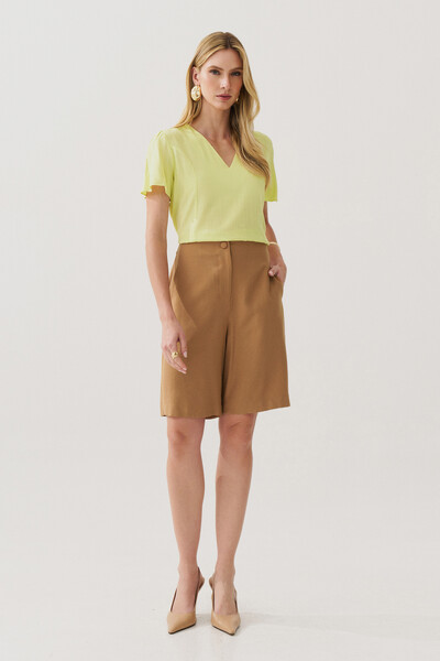 FotoBlusa Decote V Recortes Laterais