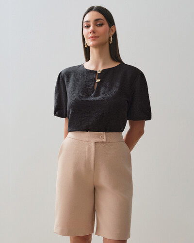 Foto Blusa Manga Balonê Gold Double
