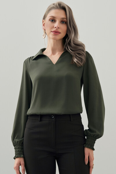 Foto Blusa Manga Longa Punho Lastex Gola Polo Deocte V