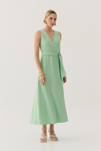 Foto Vestido Midi Regata Transpassado de Alfaiataria Cinto