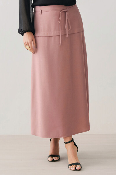 Foto Saia Midi Evasê Prega Passante Cinto Fino