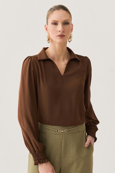 Foto Blusa Manga Longa Punho Lastex Gola Polo Deocte V