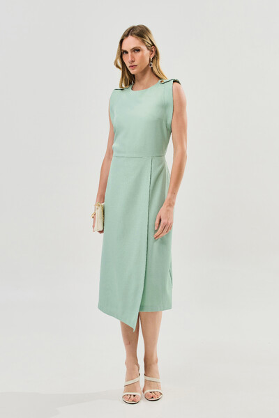Foto Vestido Midi Regata Transpassada Ombro Martingale Gold